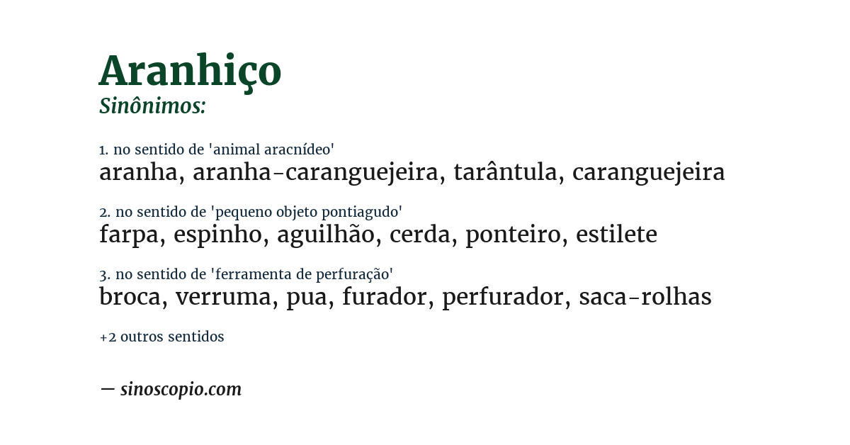 Sinônimo de aranhiço