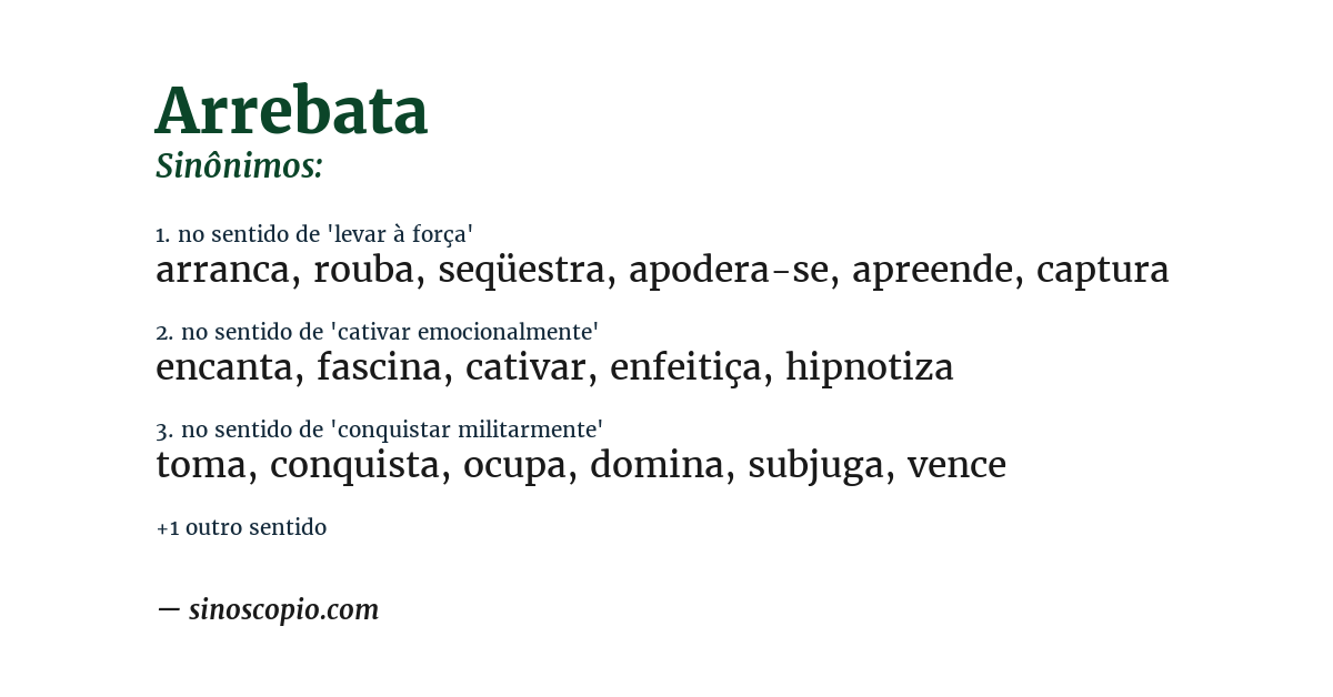 Sinônimo de arrebata