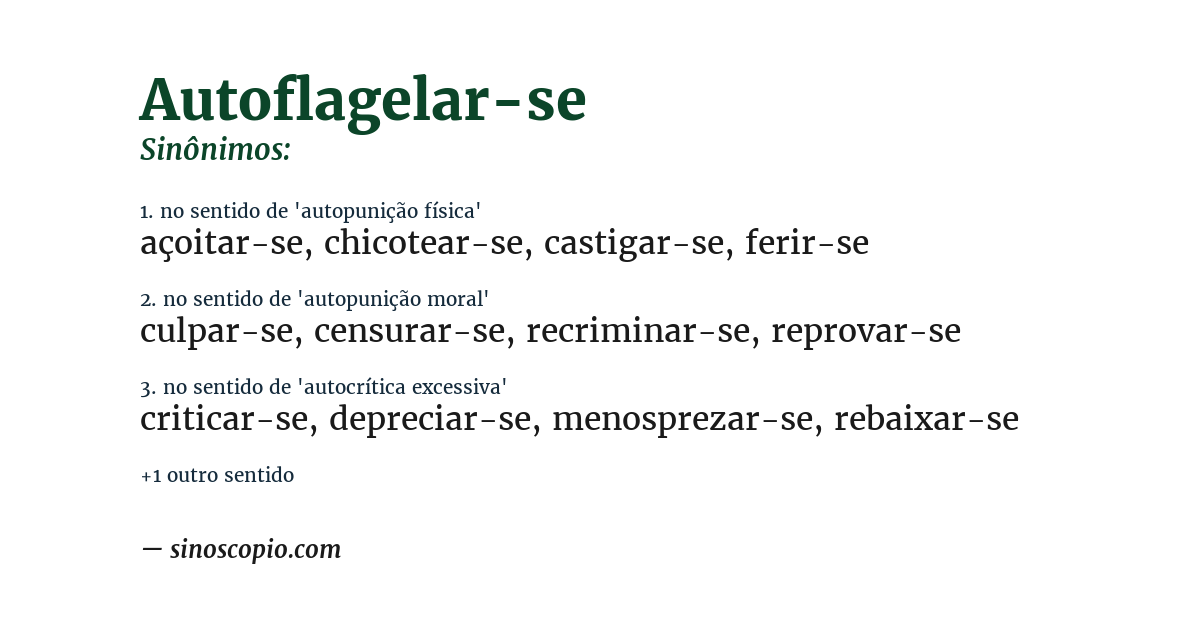 Sinônimo de autoflagelar-se