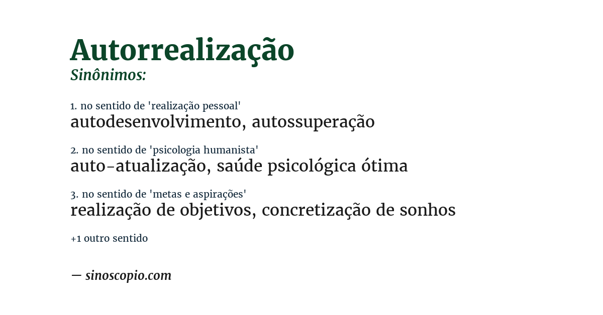 Sinônimo de autorrealização