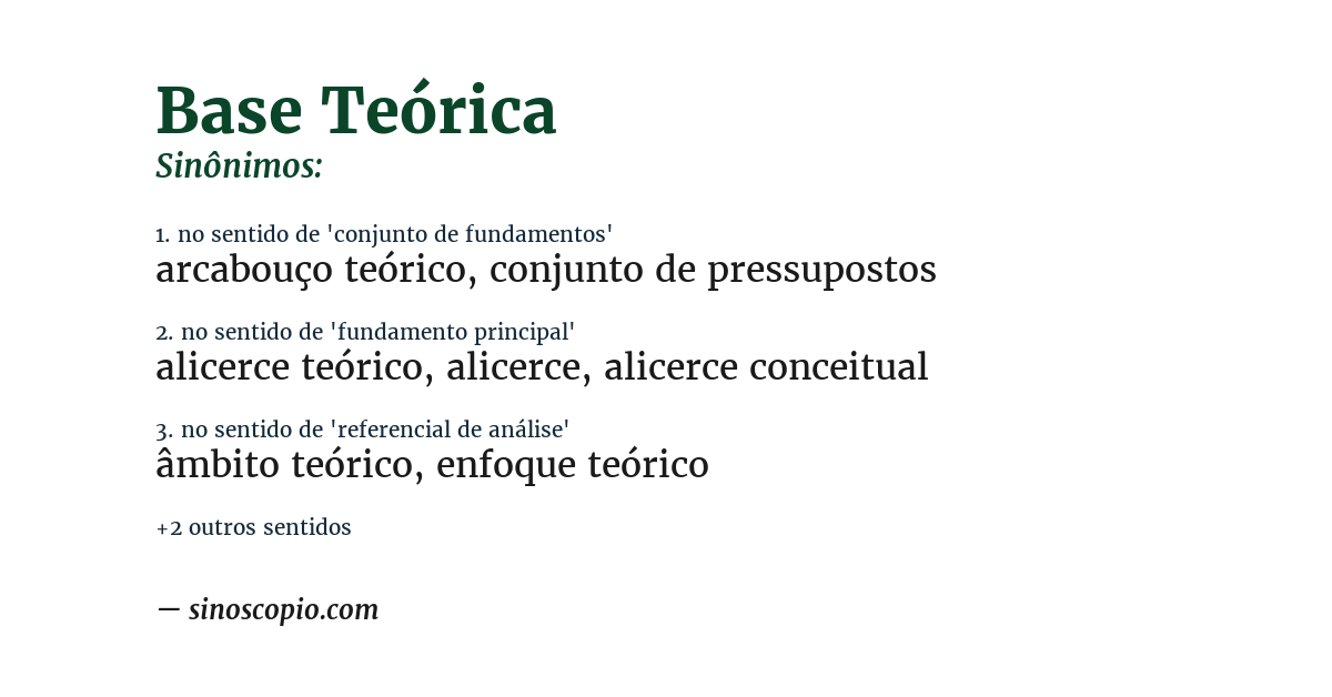 Sinônimo de base teórica