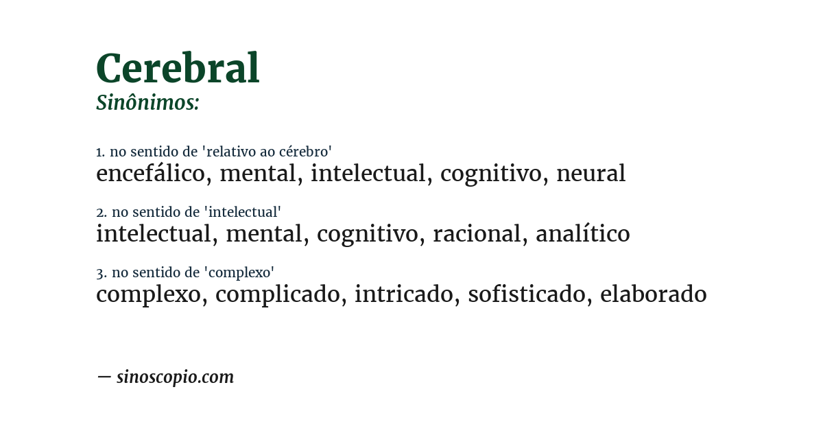 Sinônimo de cerebral