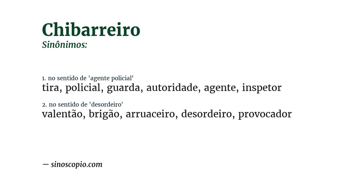 Sinônimo de chibarreiro