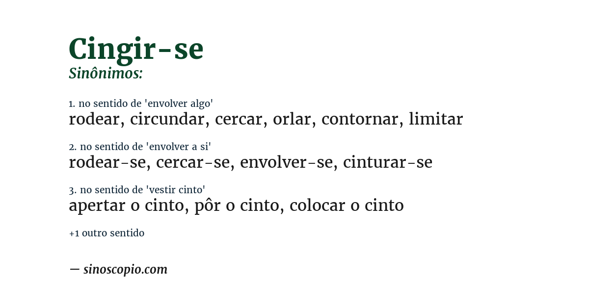 Sinônimo de cingir-se