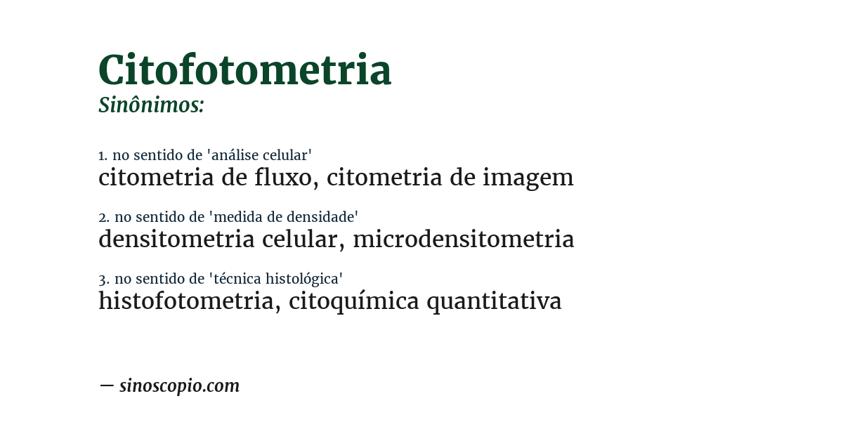 Sinônimo de citofotometria