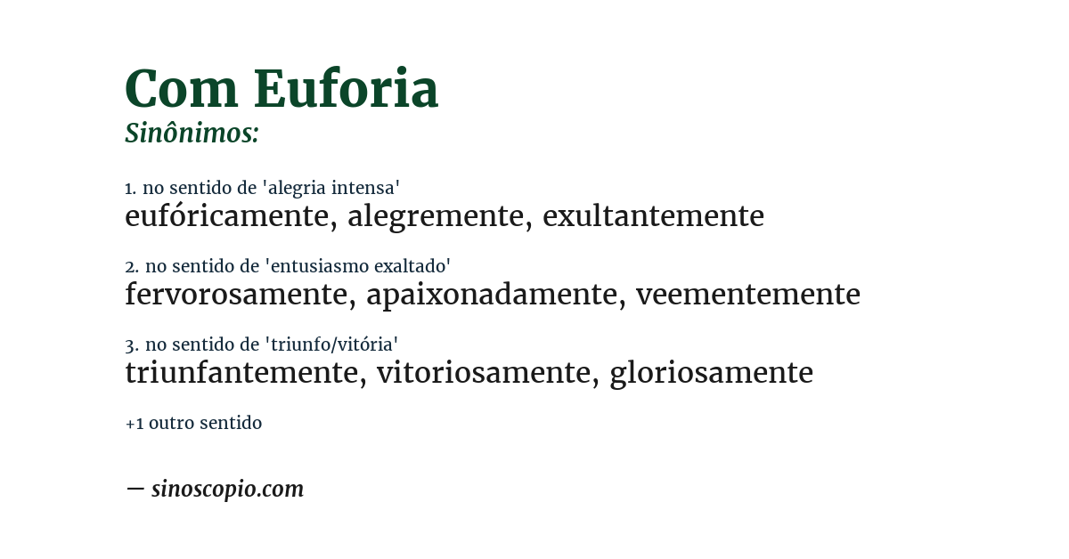Sinônimo de com euforia