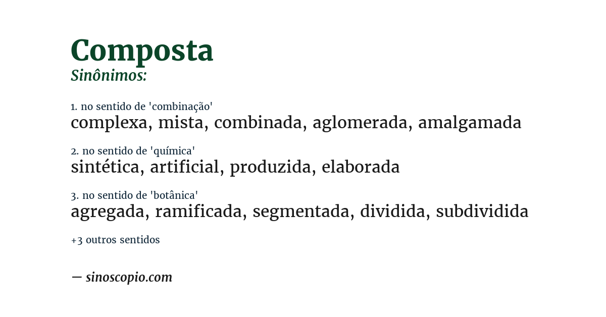 Sinônimo de composta