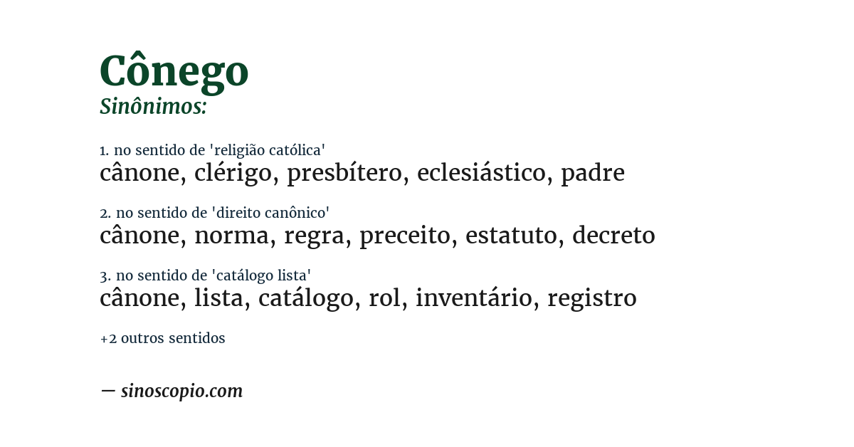 Sinônimo de cônego