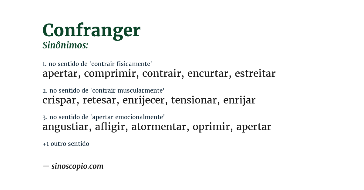 Sinônimo de confranger
