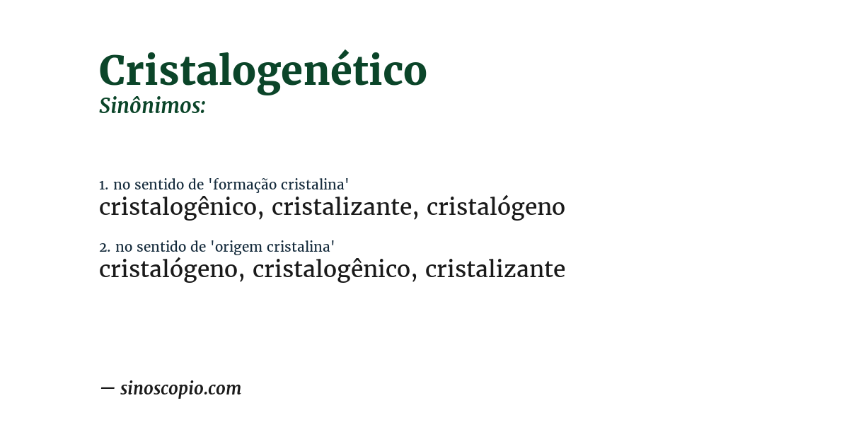 Sinônimo de cristalogenético