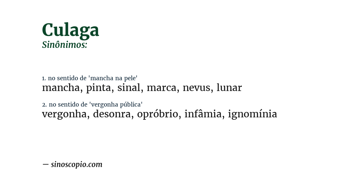 Sinônimo de culaga
