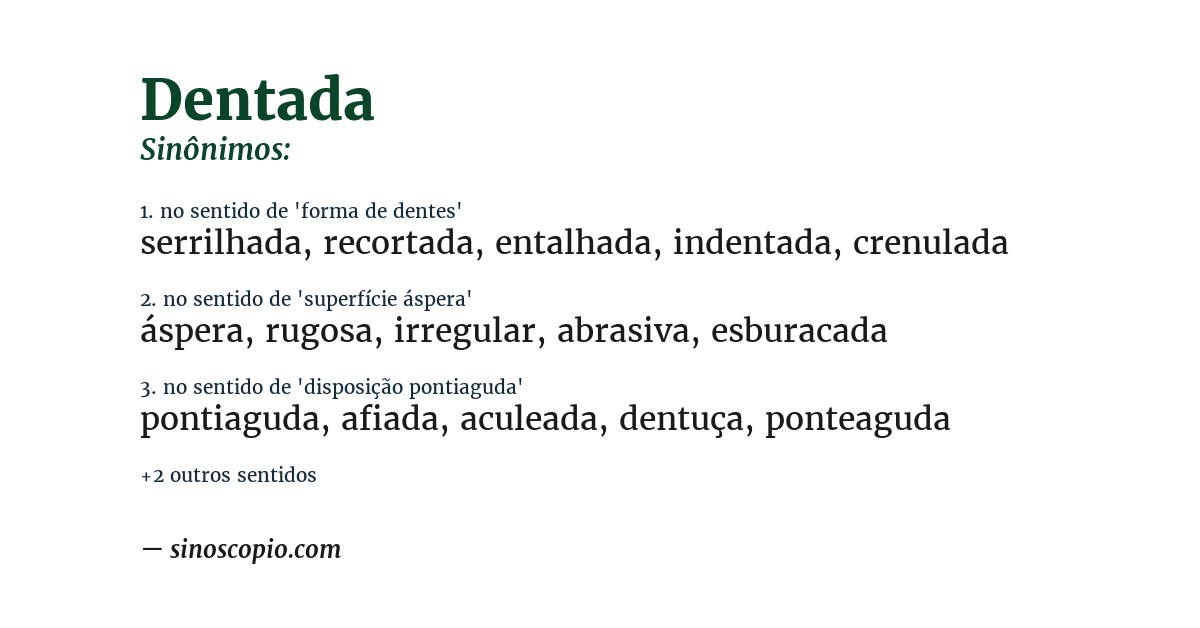 Sinônimo de dentada