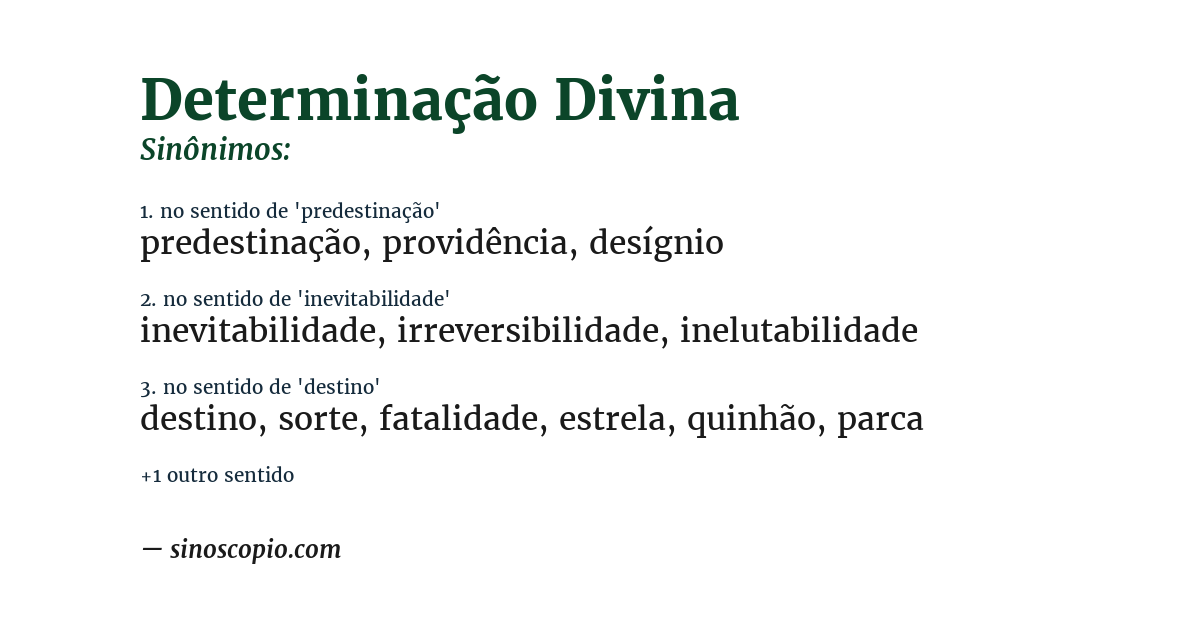 Sinônimo de determinação divina