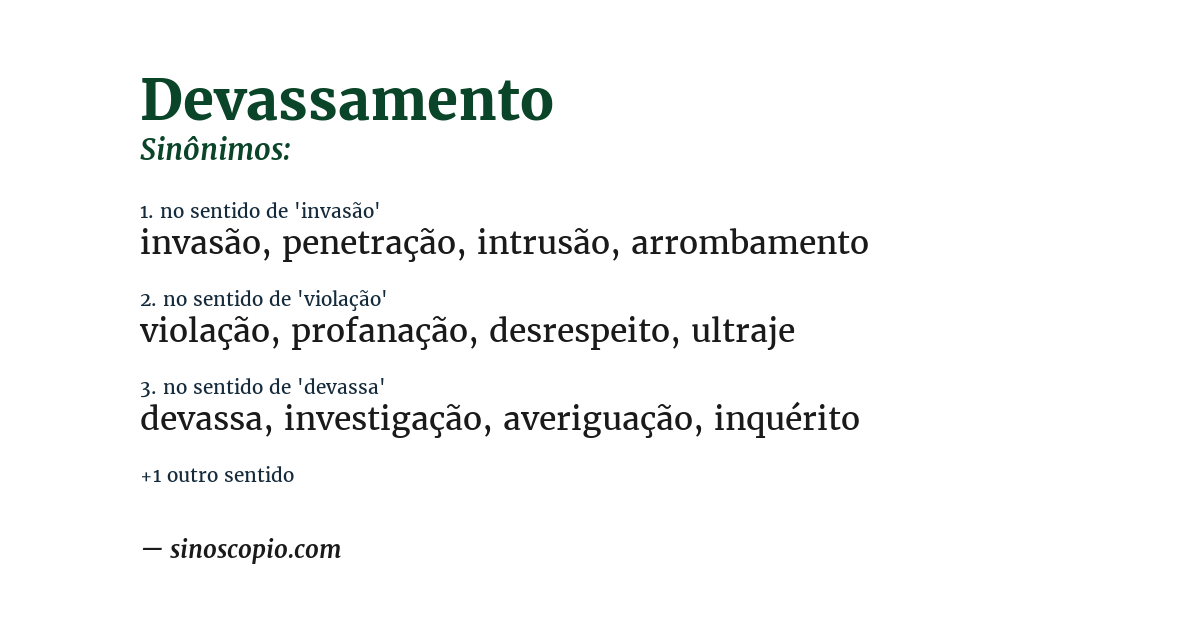 Sinônimo de devassamento