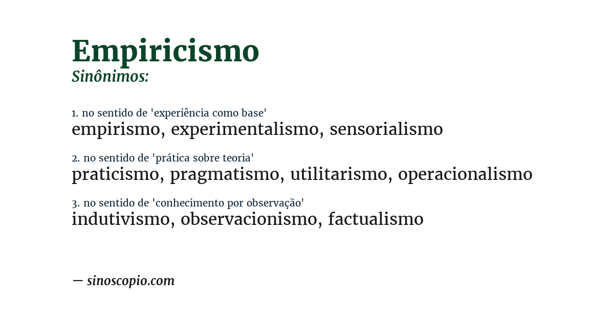 Sinônimo de empiricismo