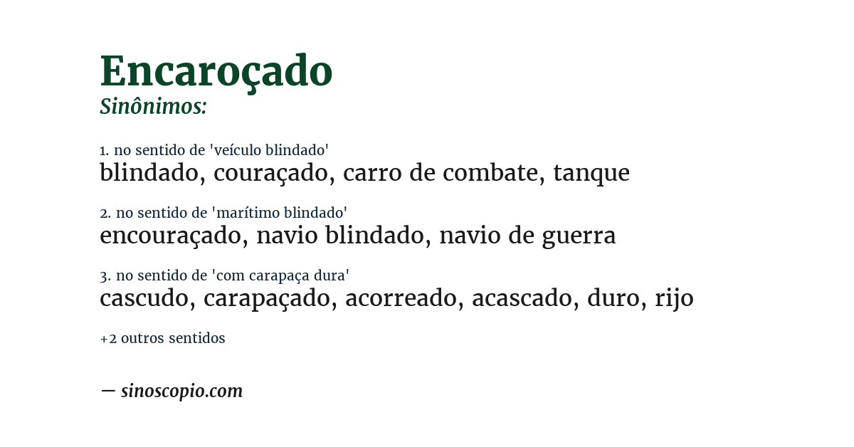 Sinônimo de encaroçado