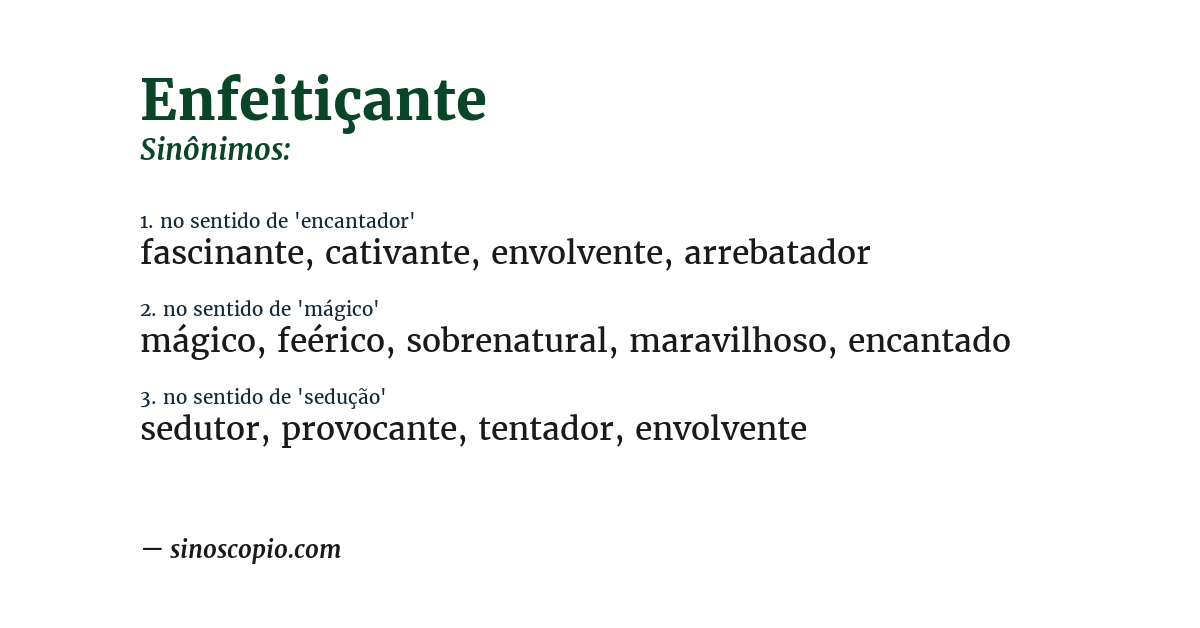 Sinônimo de enfeitiçante