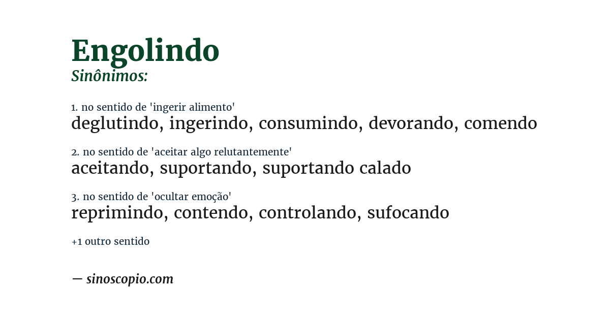 Sinônimo de engolindo