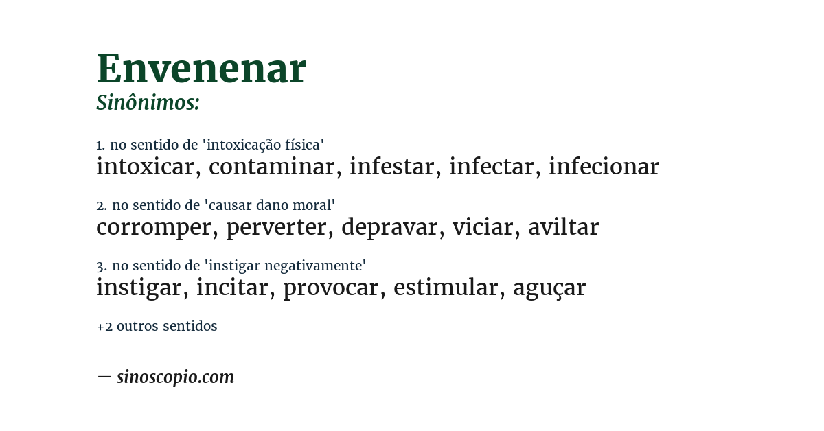Sinônimo de envenenar