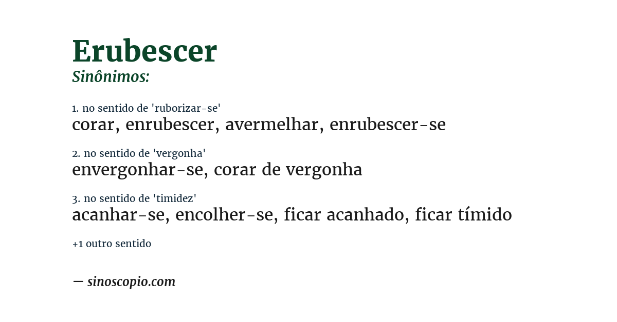 Sinônimo de erubescer