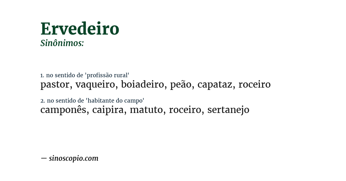 Sinônimo de ervedeiro