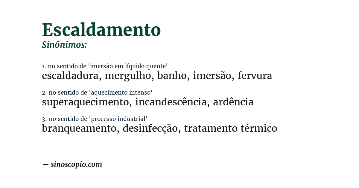 Sinônimo de escaldamento