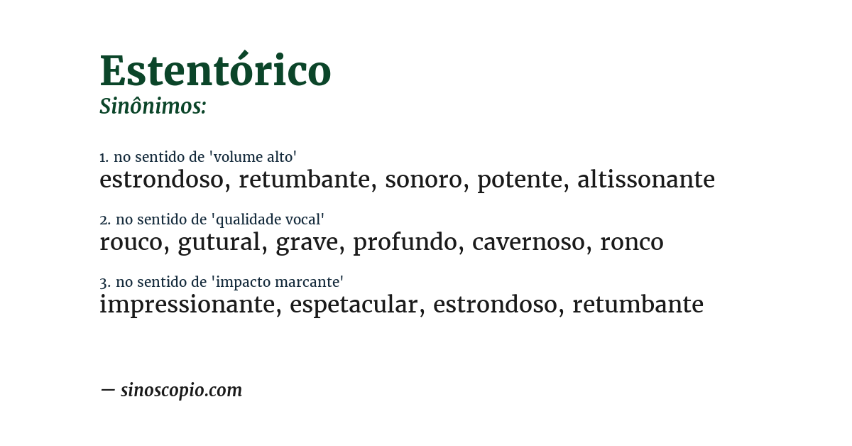 Sinônimo de estentórico