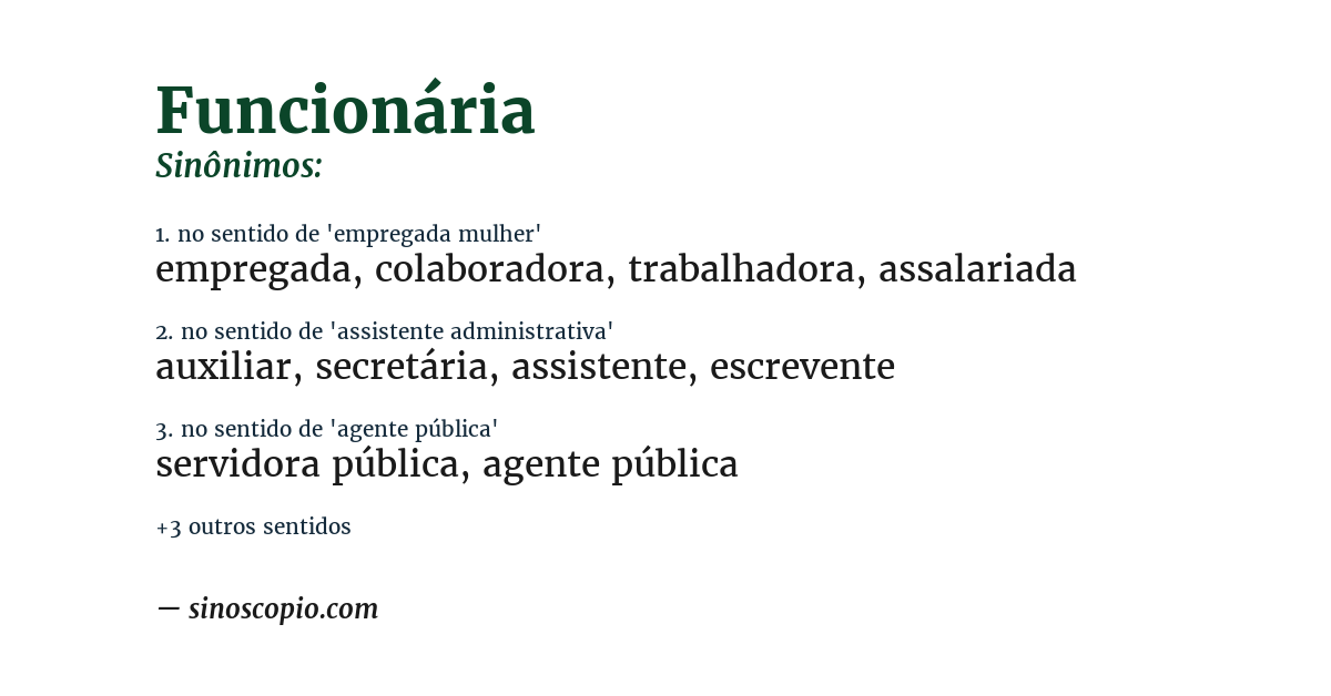 Sinônimo de funcionária
