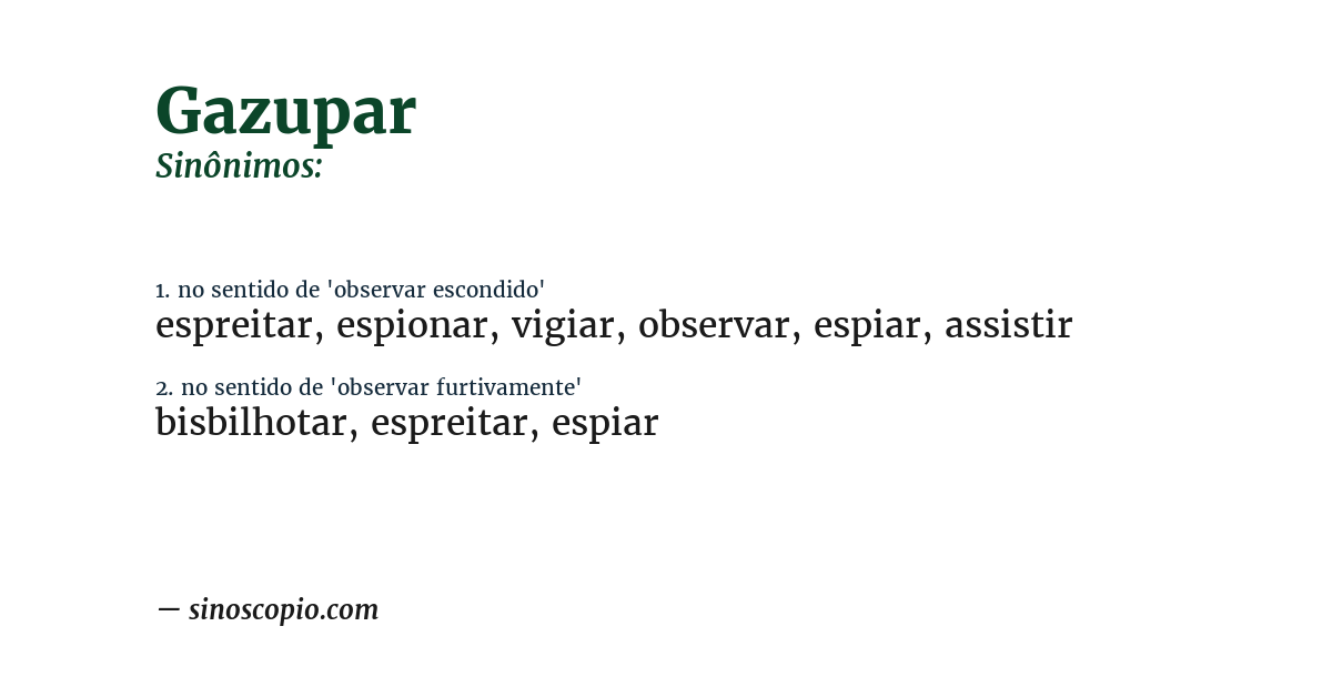 Sinônimo de gazupar