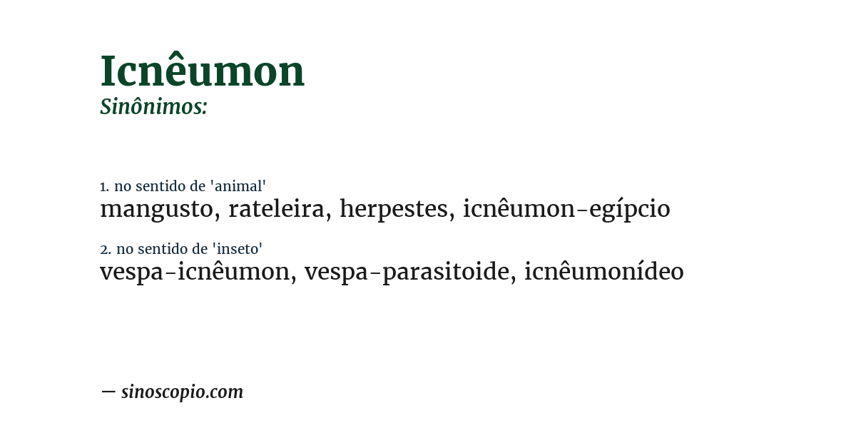 Sinônimo de icnêumon
