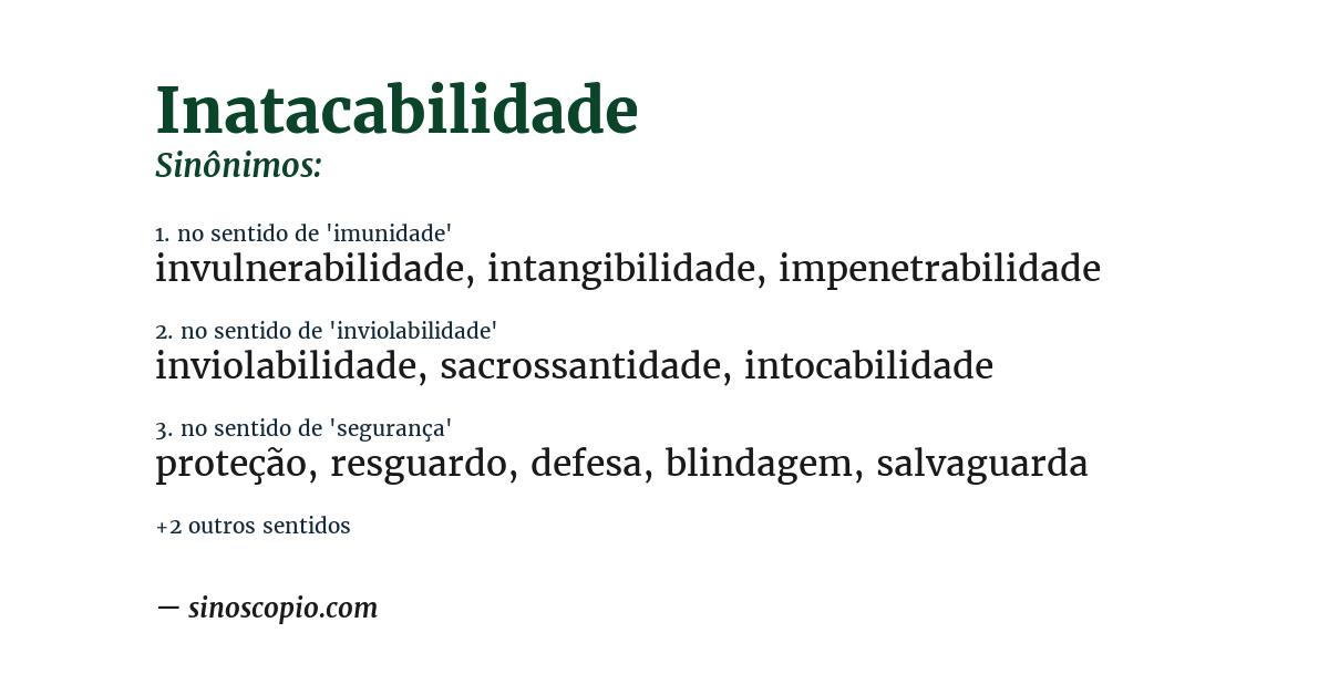 Sinônimo de inatacabilidade