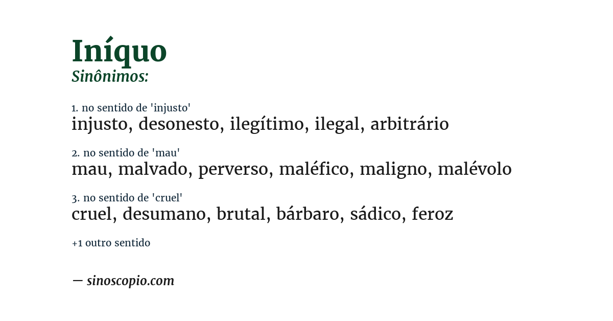 Sinônimo de iníquo