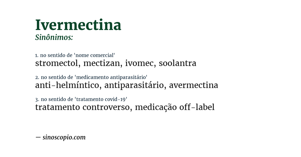 Sinônimo de ivermectina