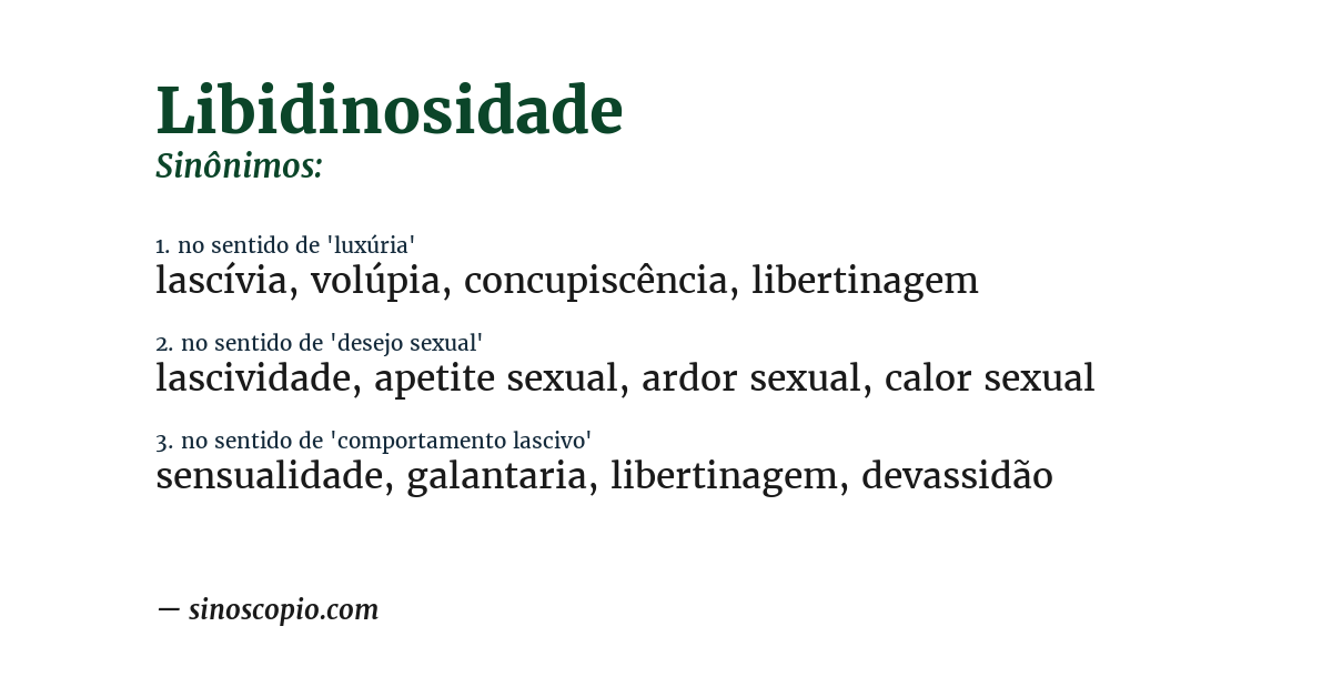 Sinônimo de libidinosidade