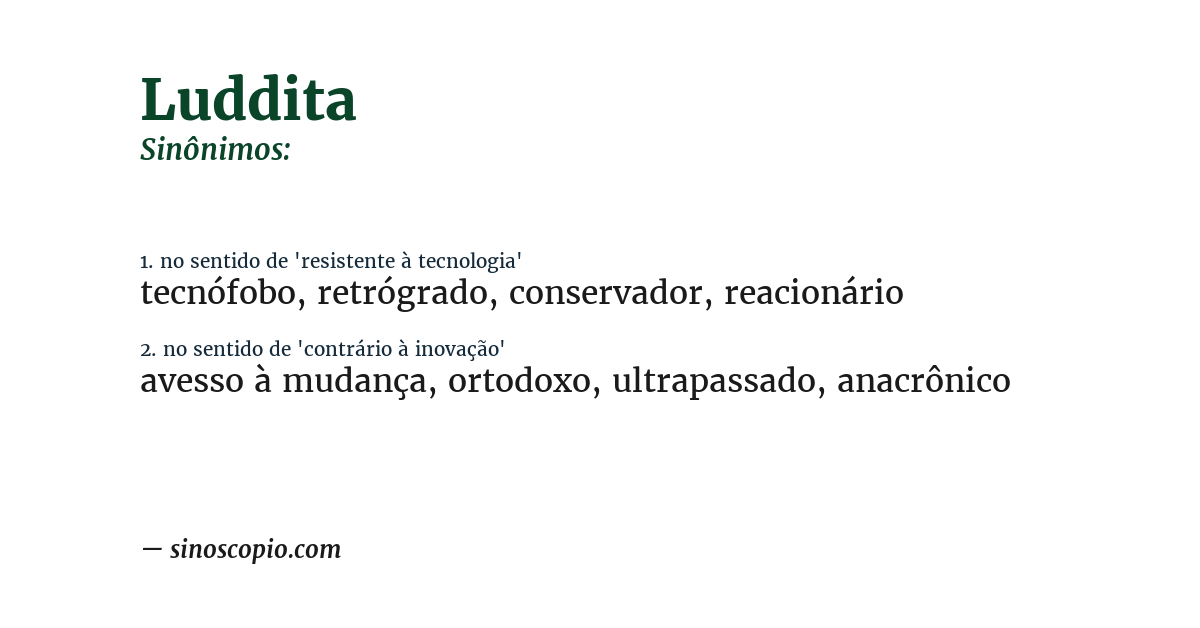 Sinônimo de luddita