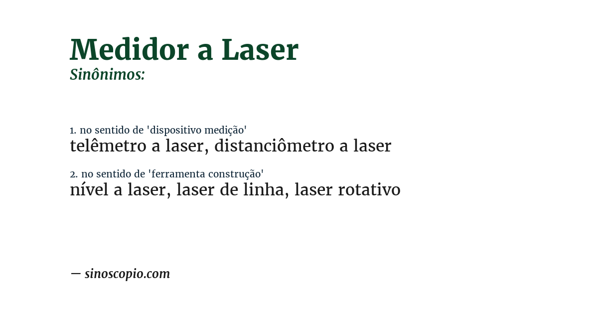Sinônimo de medidor a laser