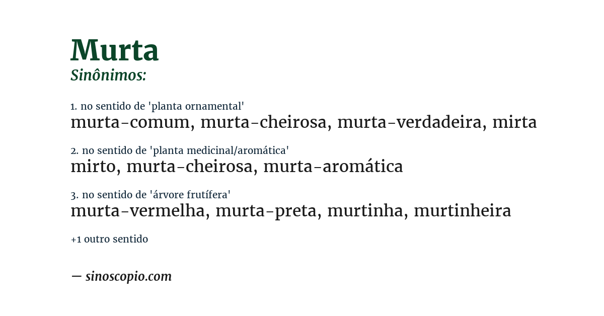 Sinônimo de murta