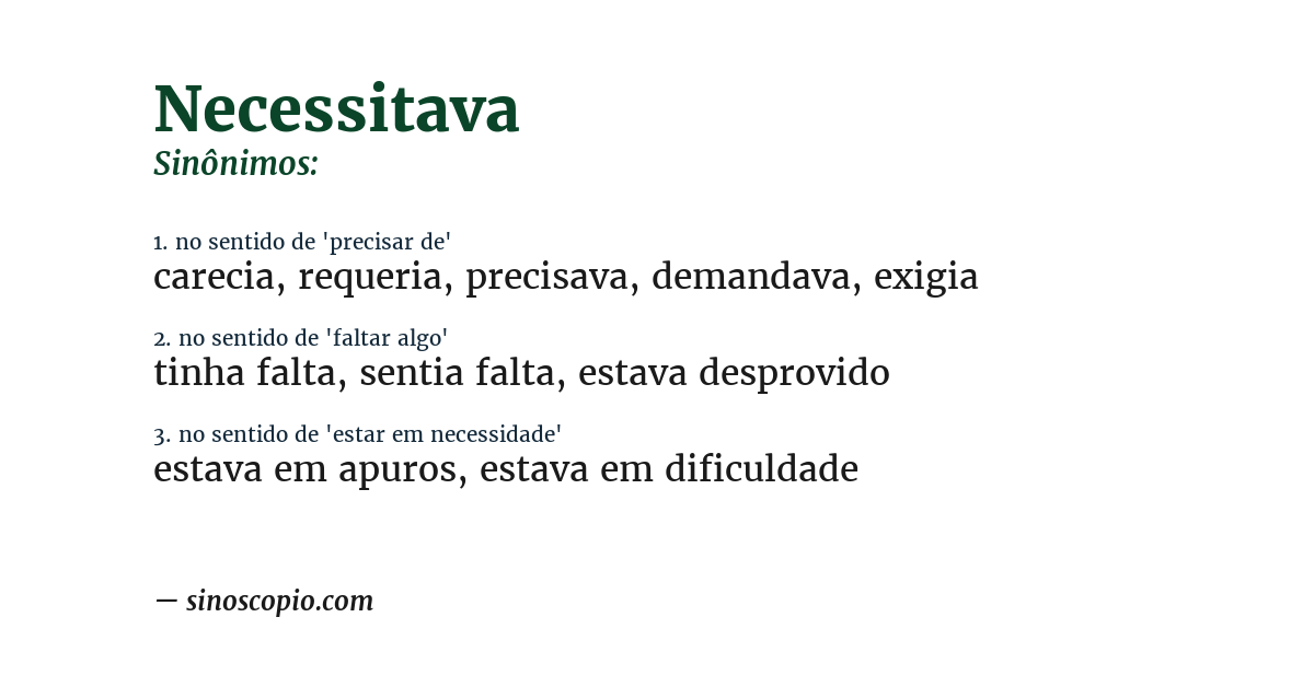Sinônimo de necessitava