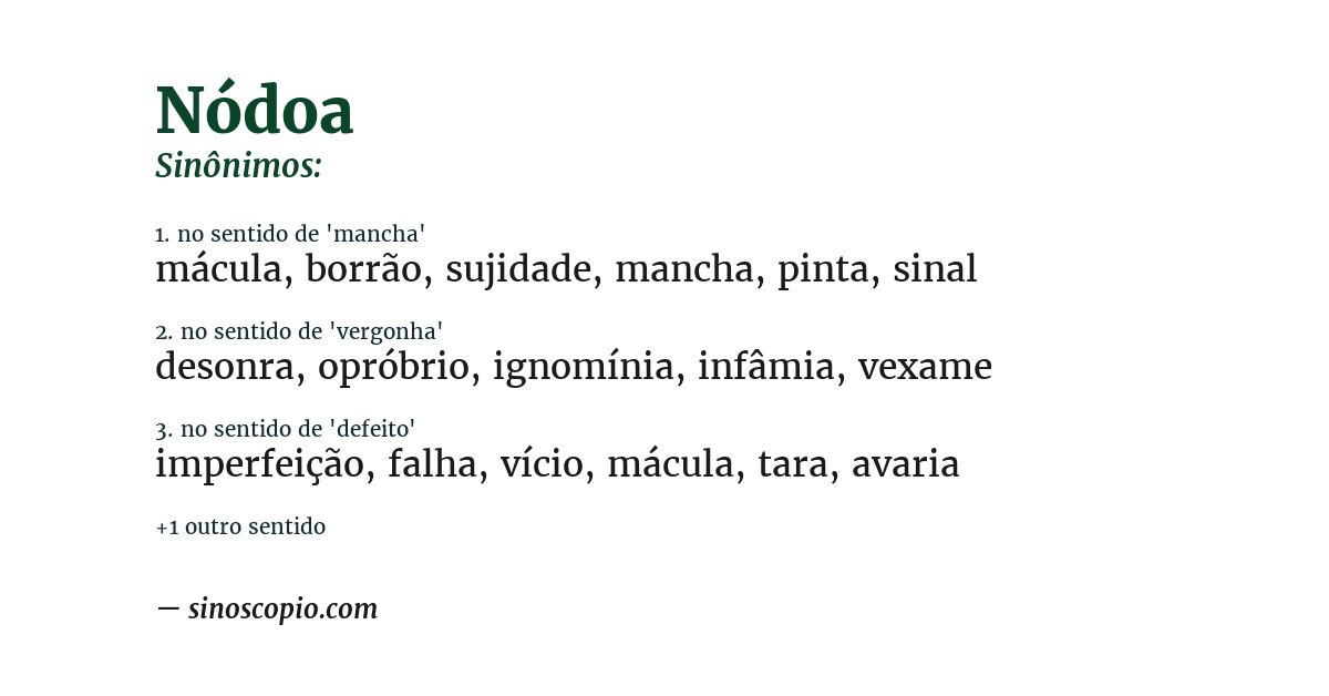 Sinônimo de nódoa
