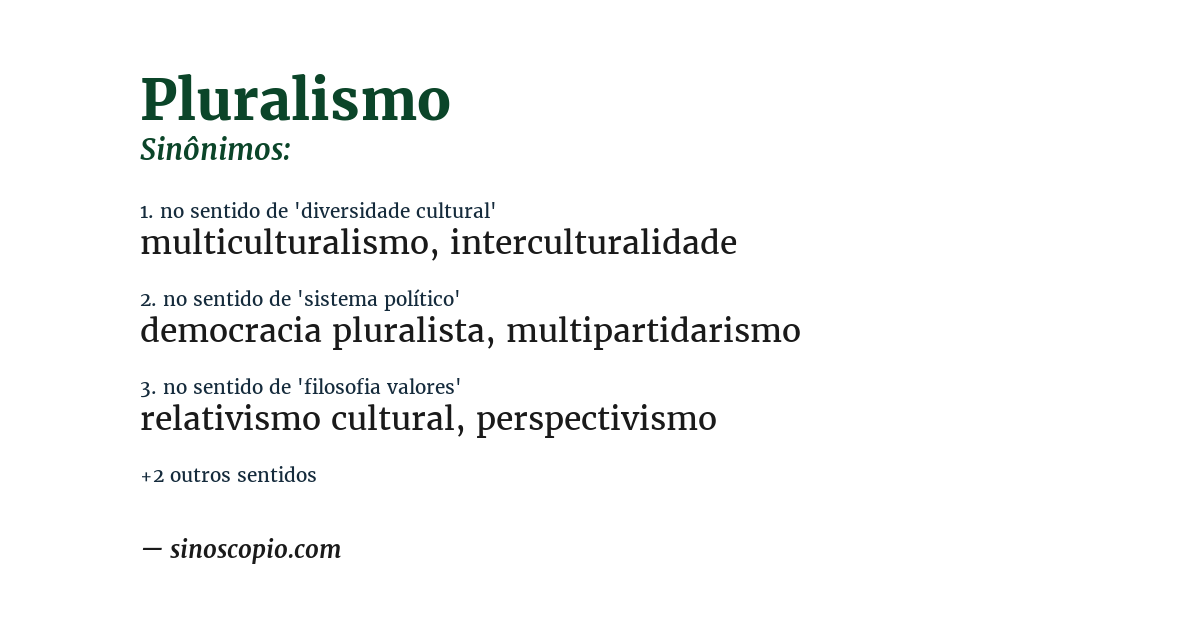 Sinônimo de pluralismo