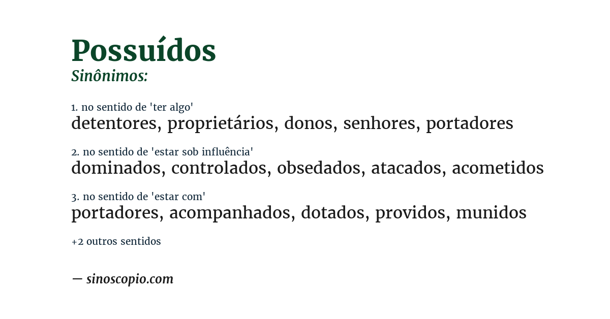 Sinônimo de possuídos