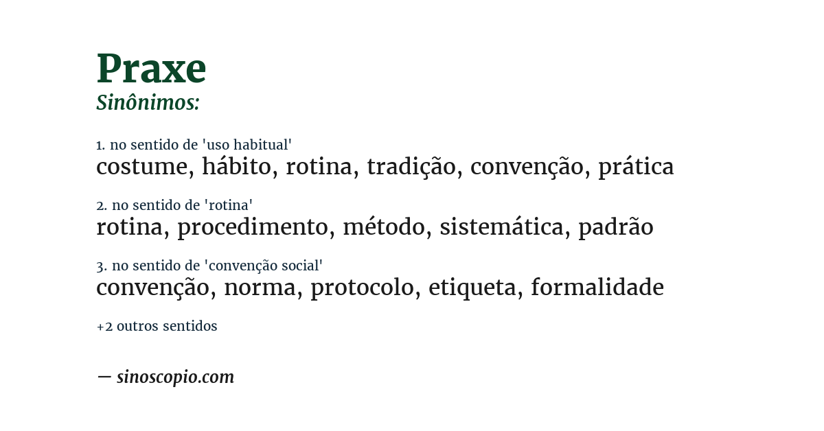 Sinônimo de praxe