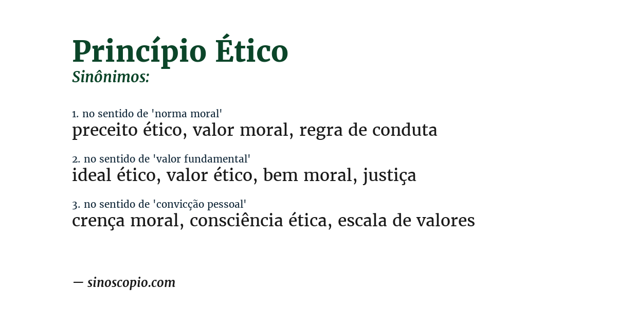 Sinônimo de princípio ético