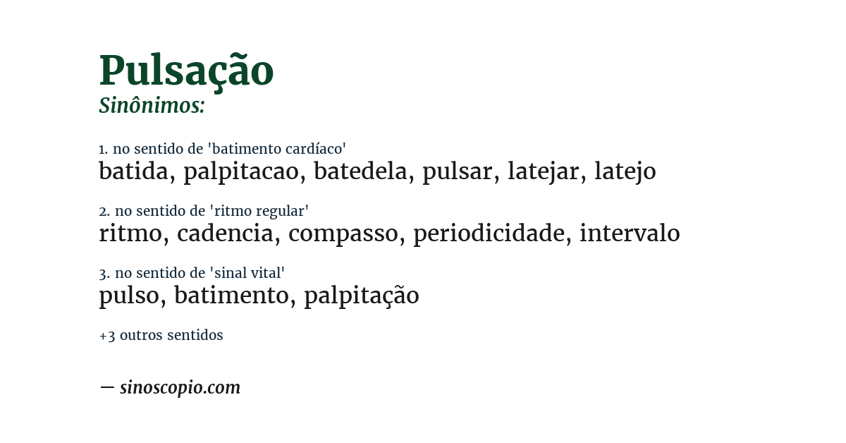 Sinônimo de pulsação