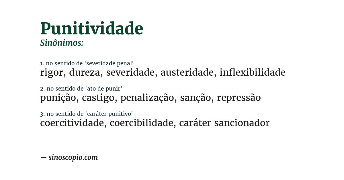 Sinônimo de punitividade