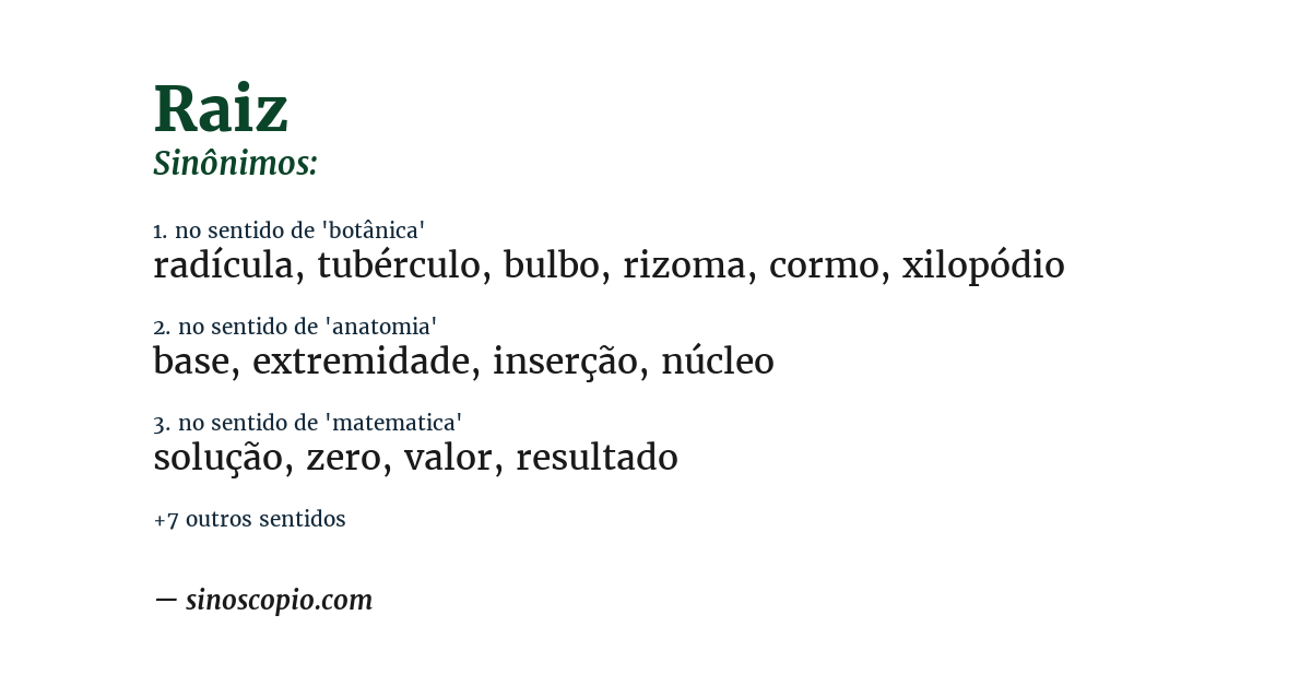 Sinônimo de raiz