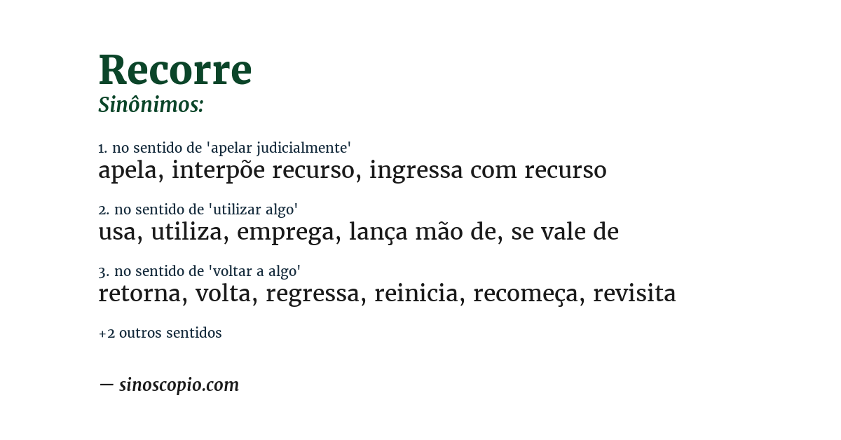 Sinônimo de recorre