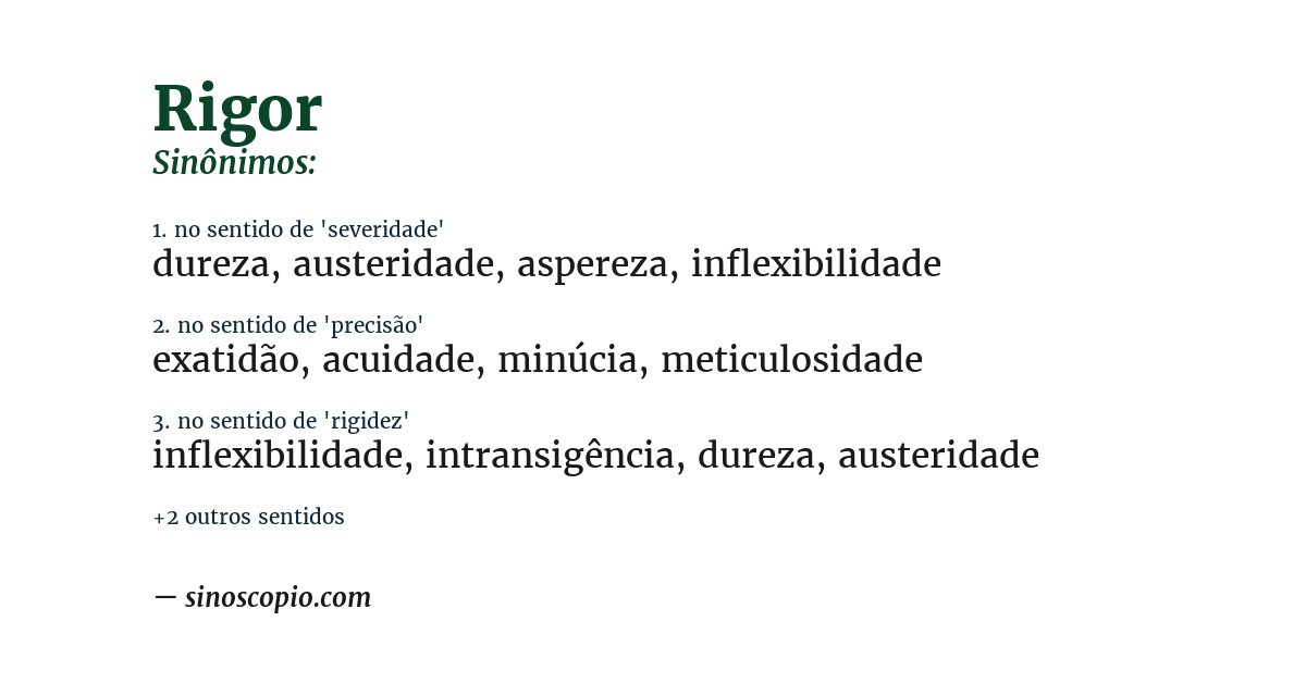 Sinônimo de rigor