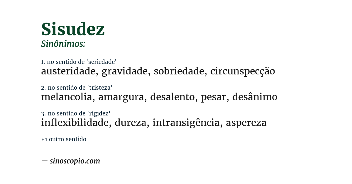 Sinônimo de sisudez