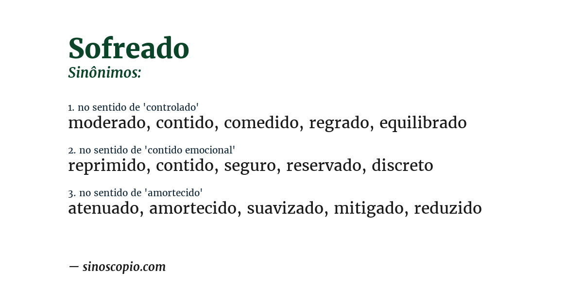 Sinônimo de sofreado